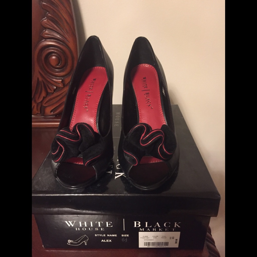 White House Black Market Black and Red Heels